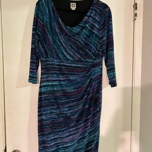 Anne Klein Multicolor Long Sleeve Dress